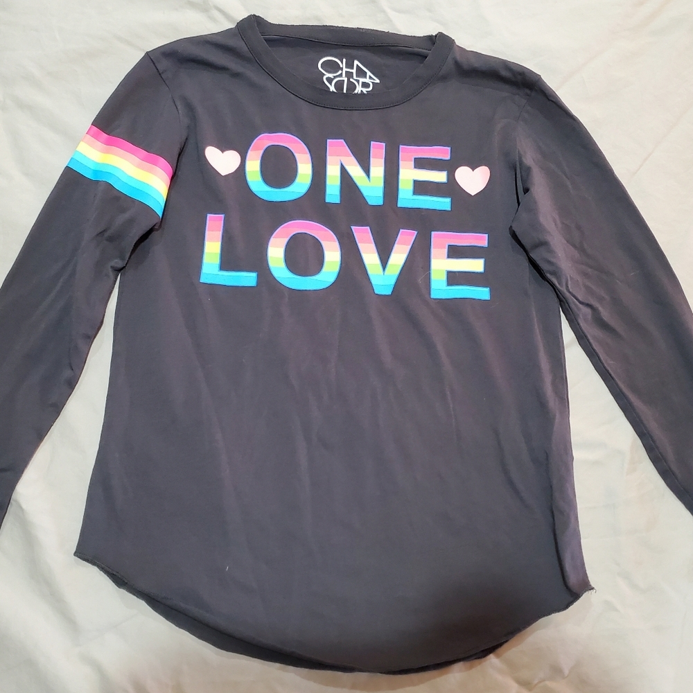 Chaser Kids Long Sleeve Shirt - Black with Rainbow